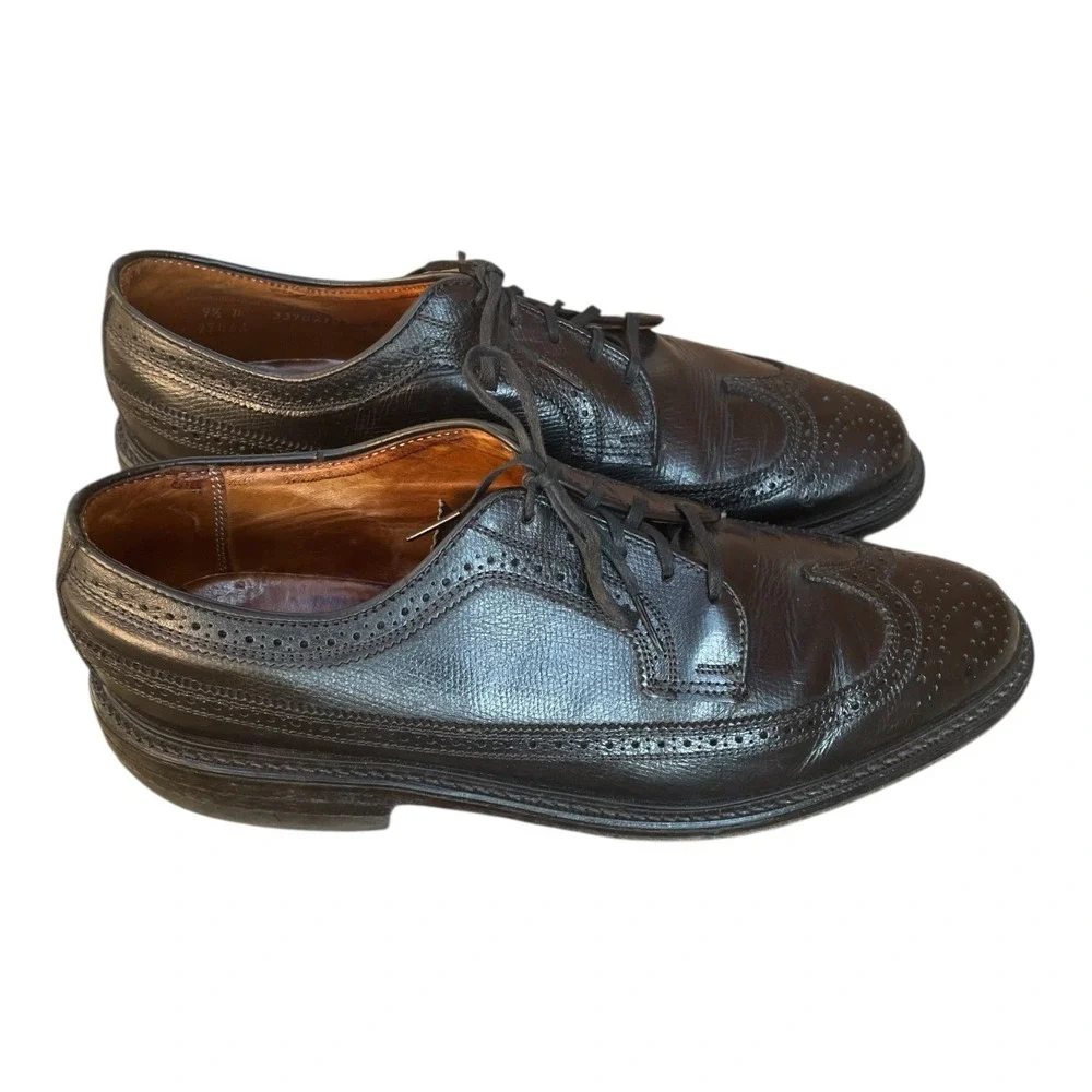 Vintage JC Penney Classics Dress Shoes Sz 9.5 D O'Sullivan Black‎ Oxford Wingtip